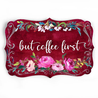 White and pink roses on a victorian nameplate is a unique gift