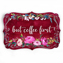 Load image into Gallery viewer, White and pink roses on a victorian nameplate is a unique gift

