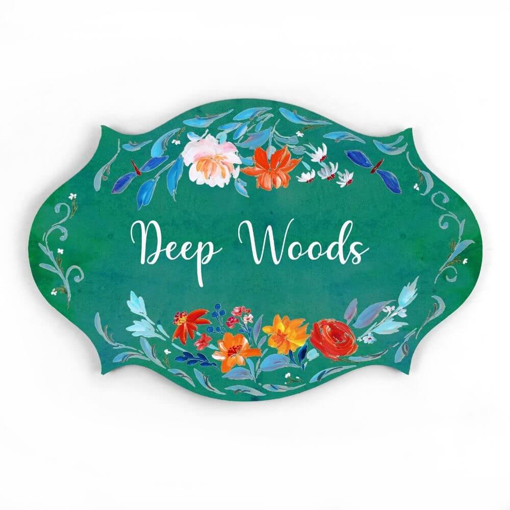 handmade green nameplate for homes
