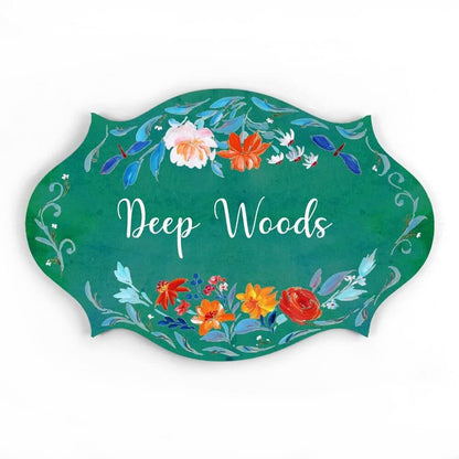 handmade green nameplate for homes