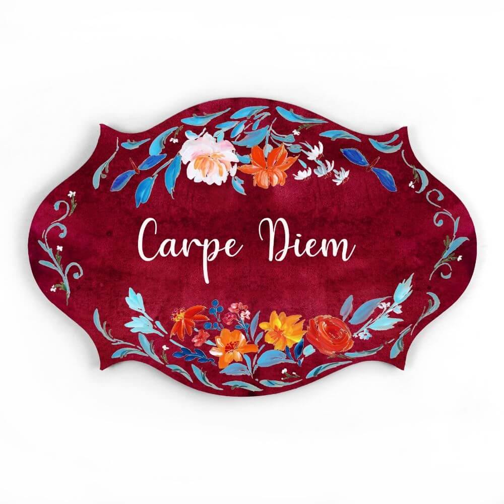 floral name plate for home decor