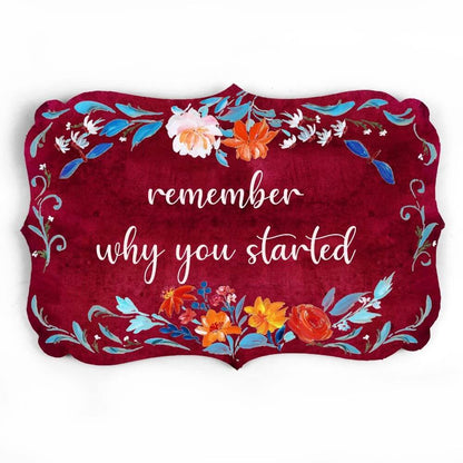 hand painted floral name plate