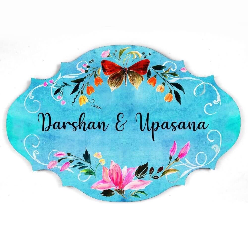 handpainted name plate gift for newly wed