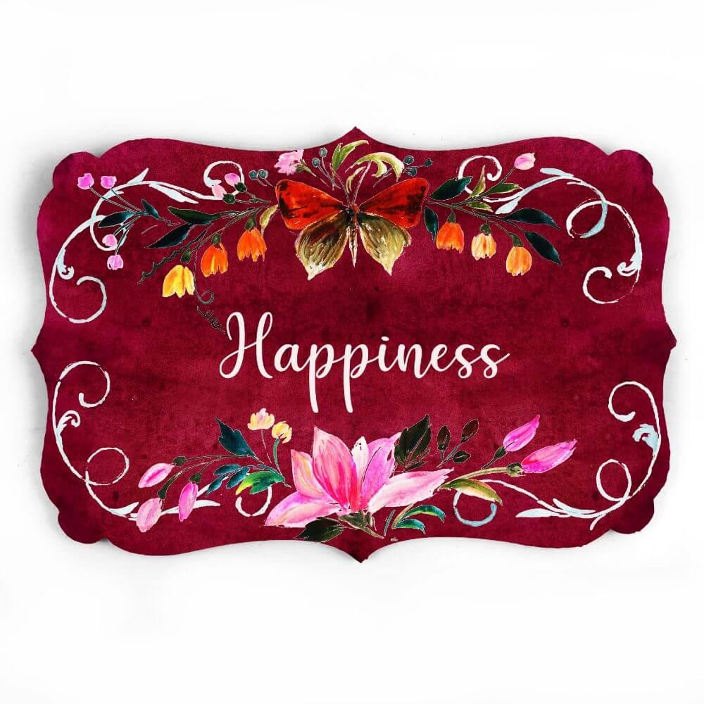 Floral hand painted name plate