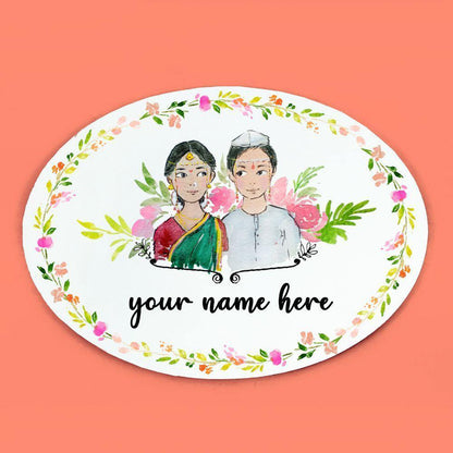 Handpainted Customized Name Plate - Character Couple Name Plate - Rangreli