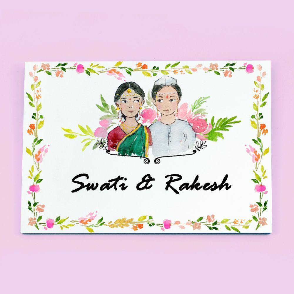 Character name plate for housewarming gift for couples