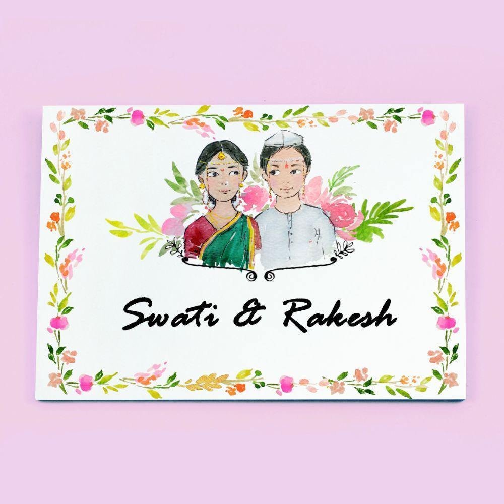 Handpainted Customized Name Plate - Character Couple Name Plate - Rangreli