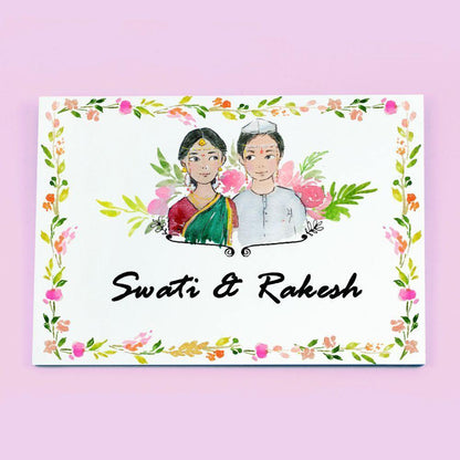 Handpainted Customized Name Plate - Character Couple Name Plate - Rangreli