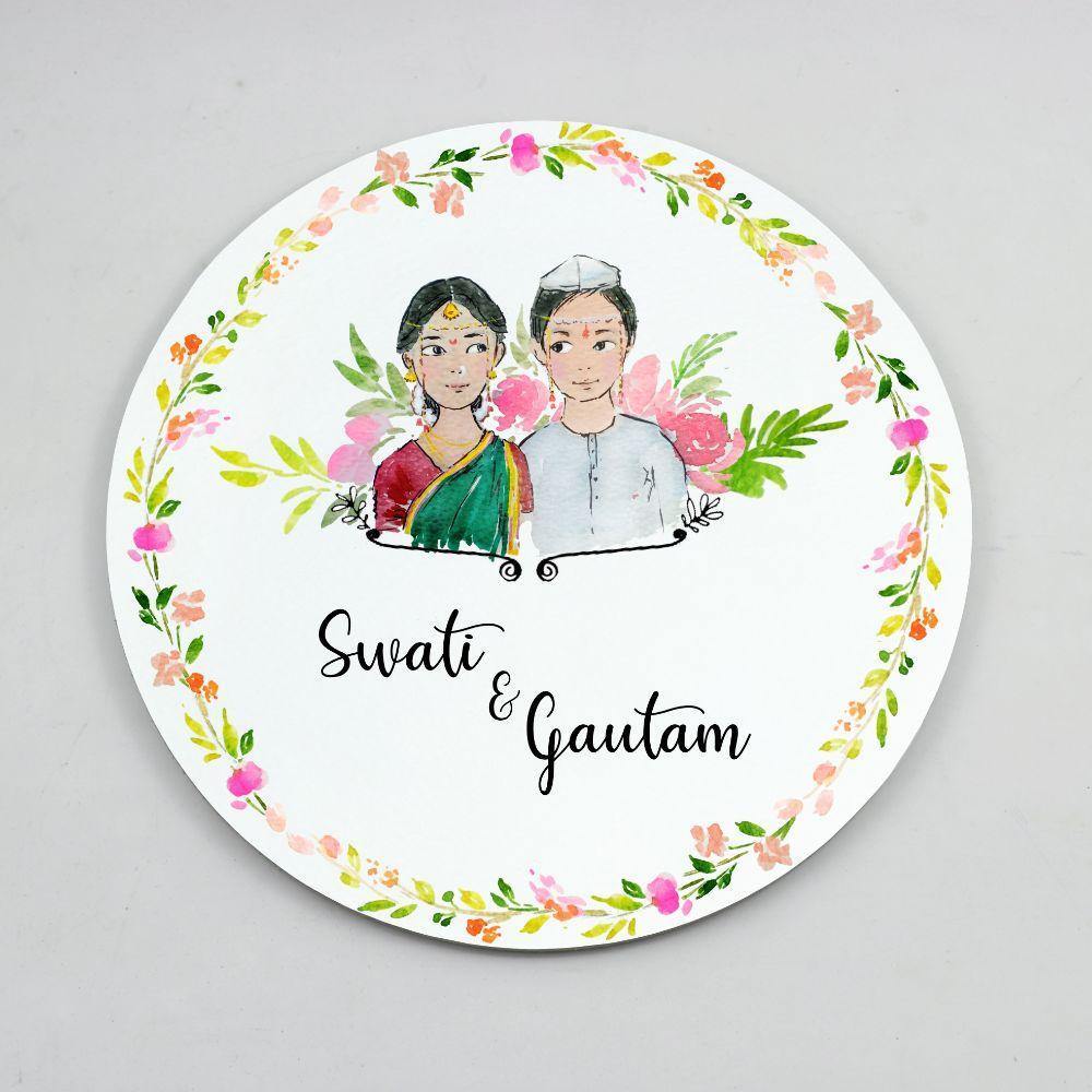 Handpainted Customized Name Plate - Character Couple Name Plate - Rangreli