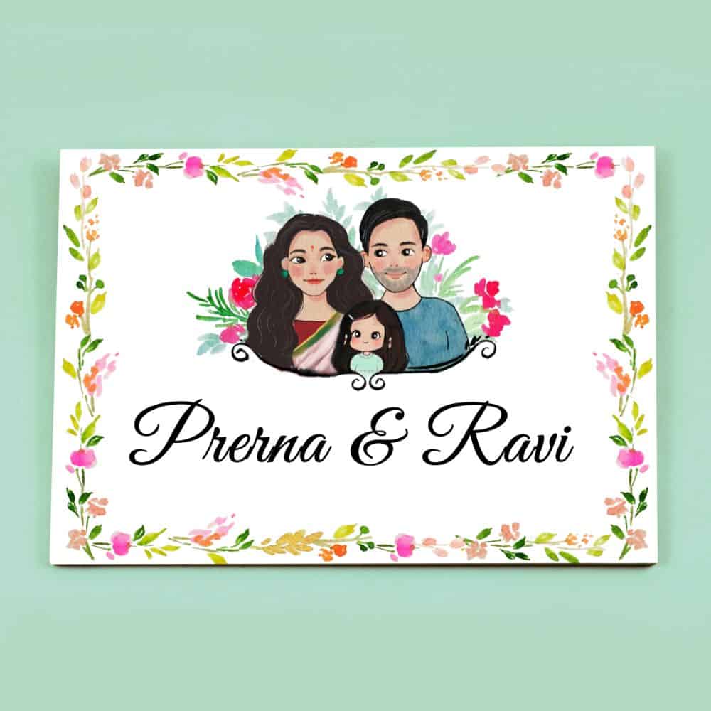 Handpainted Customized Name Plate - Family Name Plate