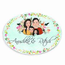 Load image into Gallery viewer, Handpainted Customized Name Plate - Family of 4 Name Plate
