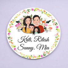 Load image into Gallery viewer, Handpainted Customized Name Plate - Family of 4 Name Plate
