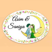 Load image into Gallery viewer, Handpainted Customized Name plate - Chand Couple Name Plate - rangreli
