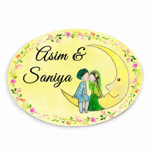 Load image into Gallery viewer, Handpainted Customized Name plate - Chand Couple Name Plate - rangreli
