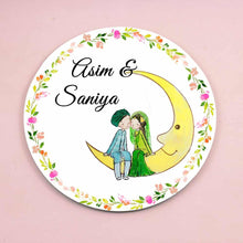 Load image into Gallery viewer, Handpainted Customized Name plate - Chand Couple Name Plate - rangreli
