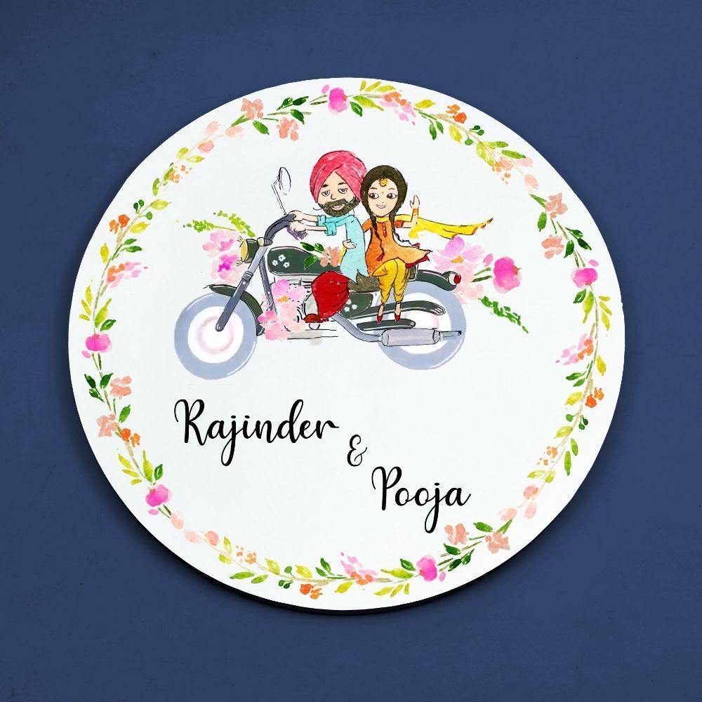 creative name plate for couple gifting