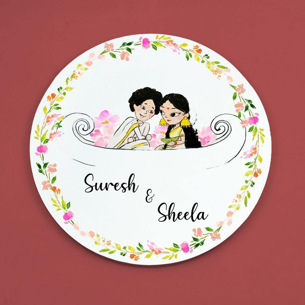 hand painted name plate for couples