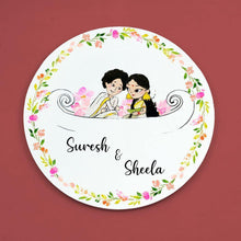 Load image into Gallery viewer, hand painted name plate for couples
