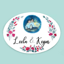 Load image into Gallery viewer, Handpainted Customized Name Plate - Couple in car Name Plate - rangreli
