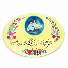 Load image into Gallery viewer, Handpainted Customized Name Plate - Couple in car Name Plate - rangreli
