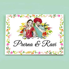 Load image into Gallery viewer, Handpainted Customized Name Plate - Rajasthani Couple Name Plate
