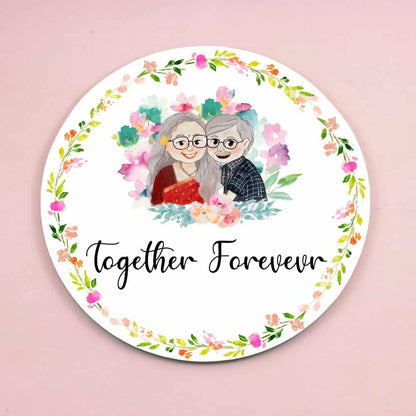 Handpainted Customized Name Plate - Old Couple Name Plate - rangreli
