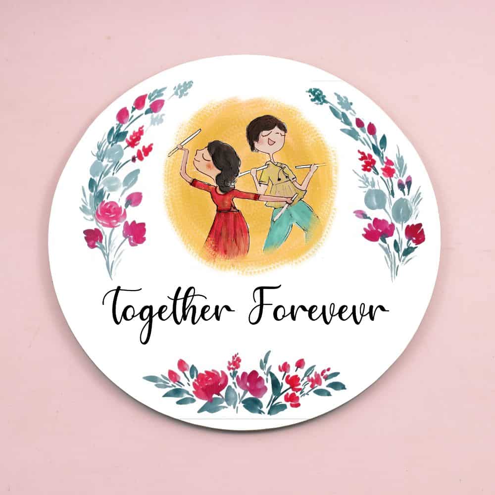 Handpainted Customized Name Plate - Dance Couple Name Plate - rangreli