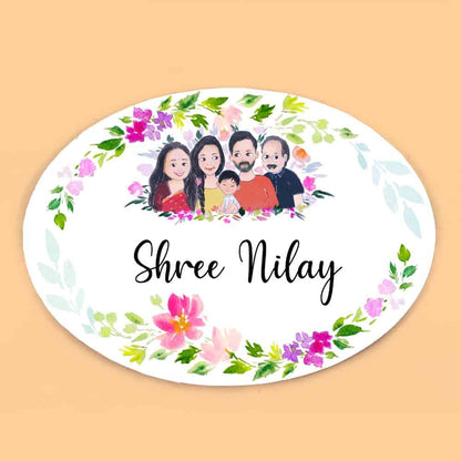Handpainted Customized Name Plate - Joint Family Name Plate - rangreli