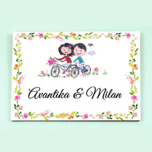 Load image into Gallery viewer, Handpainted Customized Name Plate - Couple on cycle Name Plate - rangreli
