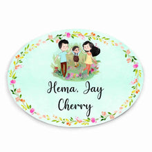 Load image into Gallery viewer, Handpainted Customized Name plate - Couple with Boy Name Plate - rangreli
