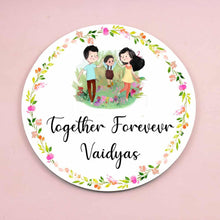 Load image into Gallery viewer, Handpainted Customized Name plate - Couple with Boy Name Plate - rangreli
