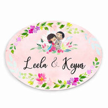 Load image into Gallery viewer, Handpainted Customized Name Plate - Sweet Couple Name Plate - rangreli
