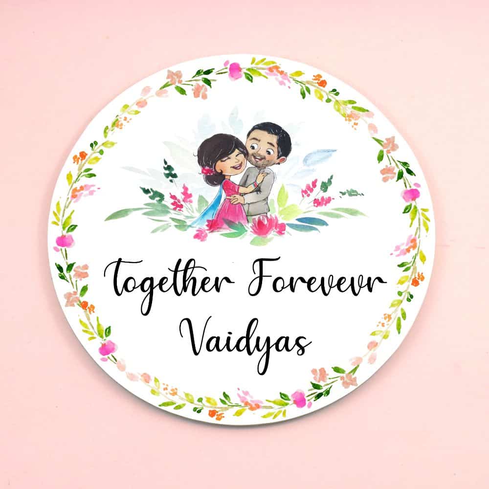 Handpainted Customized Name plate - Wedding Couple Name Plate - rangreli