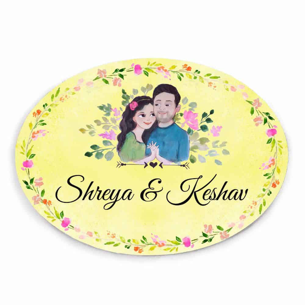 Handpainted Customized Name Plate -  Me and My - rangreli