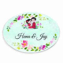 Load image into Gallery viewer, Handpainted Customized Name plate -Dancing Couple Name Plate - rangreli
