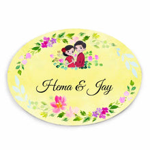 Load image into Gallery viewer, Handpainted Customized Name plate -Dancing Couple Name Plate - rangreli
