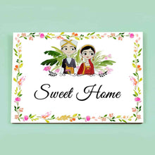 Load image into Gallery viewer, Handpainted Customized Name Plate - Coorg Couple Name Plate
