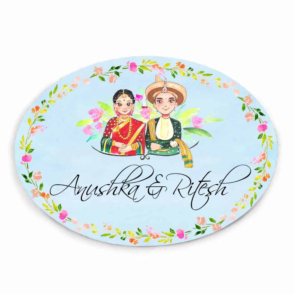 Handpainted Customized Name Plate - Peshwa Family - rangreli