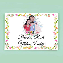 Load image into Gallery viewer, Handpainted Customized Name Plate - Family Name Plate with pet

