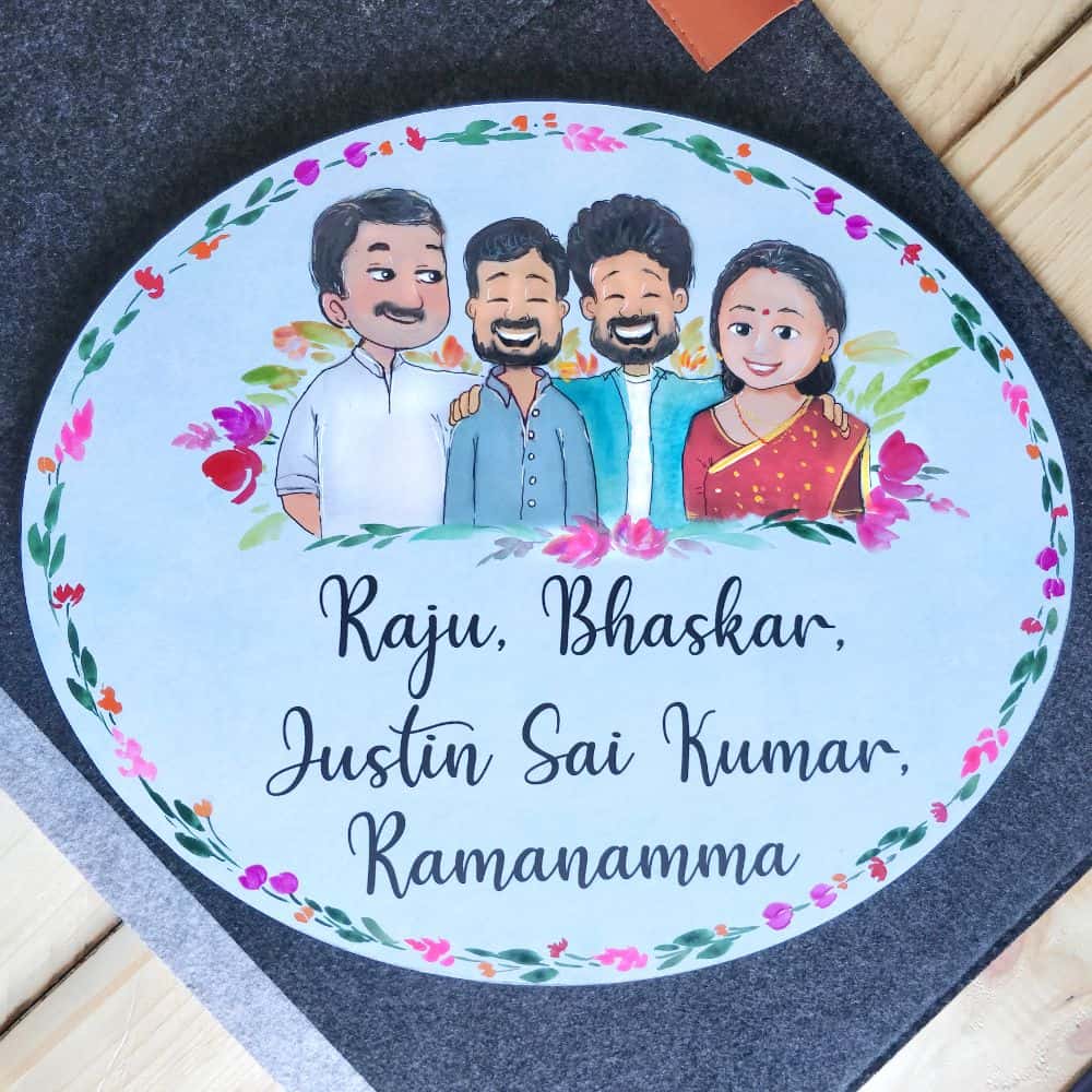 Handpainted Customized Name Plate - Big kids Family Name Plate - rangreli