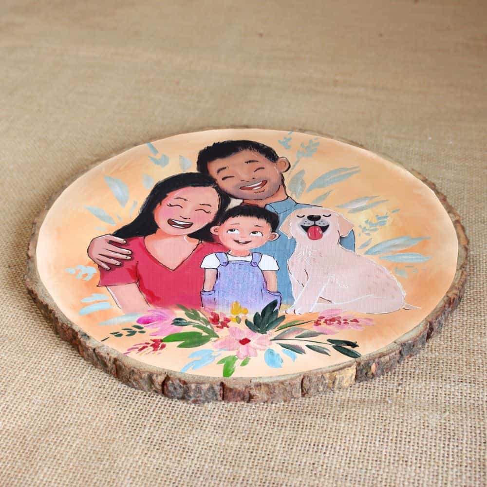 Handpainted Personalized Character Bark Nameplate - rangreli