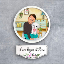 Load image into Gallery viewer, Handpainted Personalized Character Nameplate with pet- Full frame
