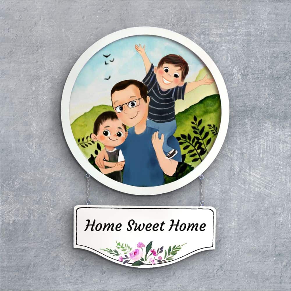 Handpainted Personalized Character Nameplate Fun Time- Full frame