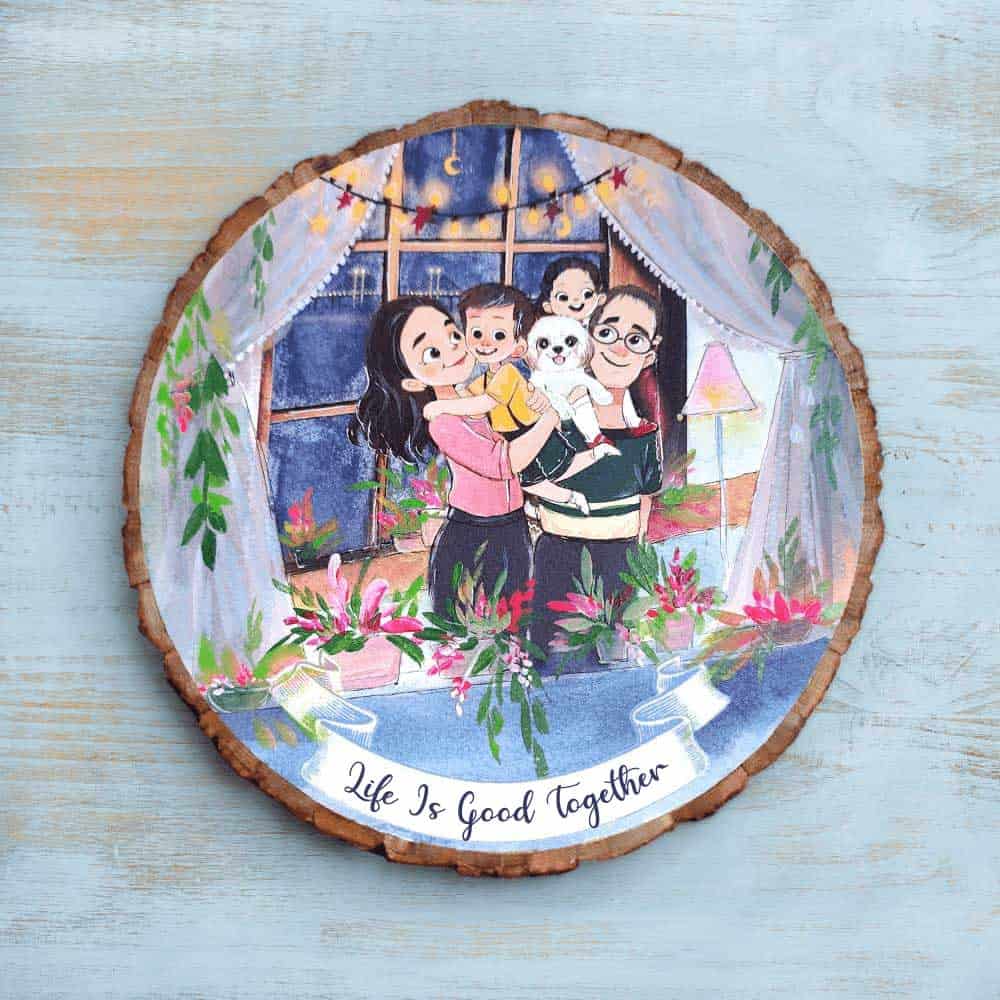 Handpainted Personalized Character Bark Nameplate - rangreli