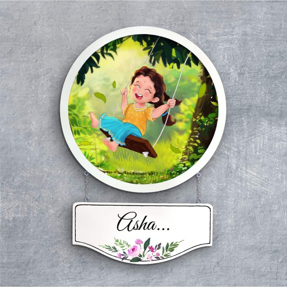 Handpainted Personalized Character Nameplate kidz6- Full frame