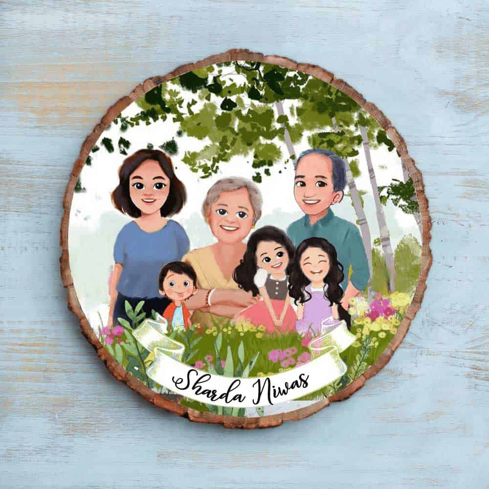 Handpainted Personalized Character Bark Nameplate - rangreli