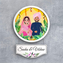 Load image into Gallery viewer, Handpainted Personalized Character  Wedding Couple Nameplate - Full frame - rangreli
