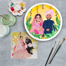 Load image into Gallery viewer, Handpainted Personalized Character  Wedding Couple Nameplate - Full frame - rangreli
