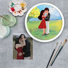 Load image into Gallery viewer, Handpainted Personalized Character  Dating Couple Nameplate - Full frame - rangreli
