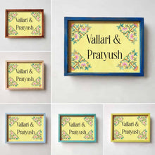 Load image into Gallery viewer, Printed Framed Name plate -  pink and green
